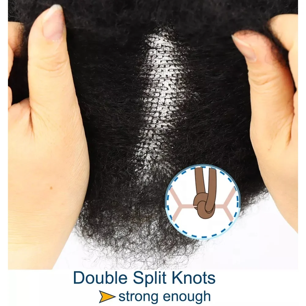 Imagem -05 - Toupee Encaracolado do Cabelo Humano para Homens Pretos Pele Completa Americano Africano Afro 8x10