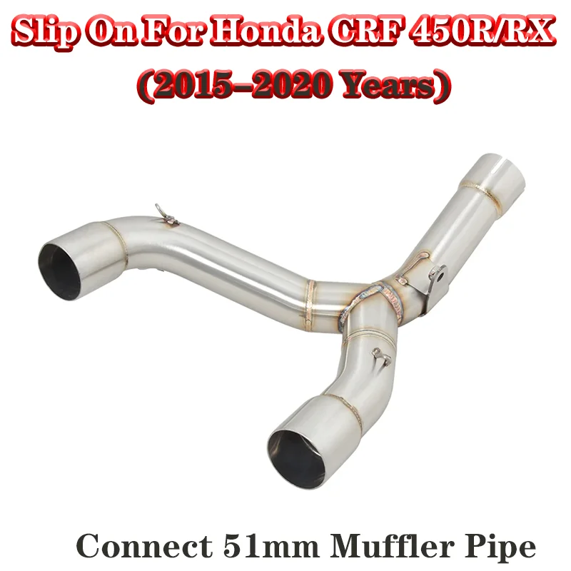 

Slip-on For HONDA CRF450 CRF450R CRF450RX 2015 -2020 Motorcycle Exhaust Escape Muffler Modify Mid Link Pipe Connect 51mm Muffler