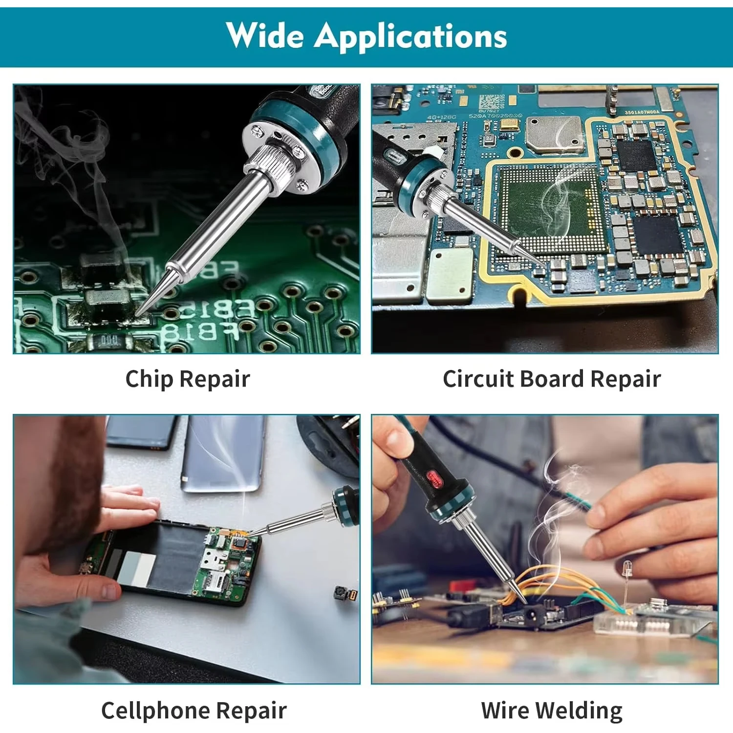 NEW Soldering Iron Kit for Makita 18V Battery,with LED Digital ,Soldering Gun with 5pcs Tips&Solder Wire for DIY Wire Welding - view 6