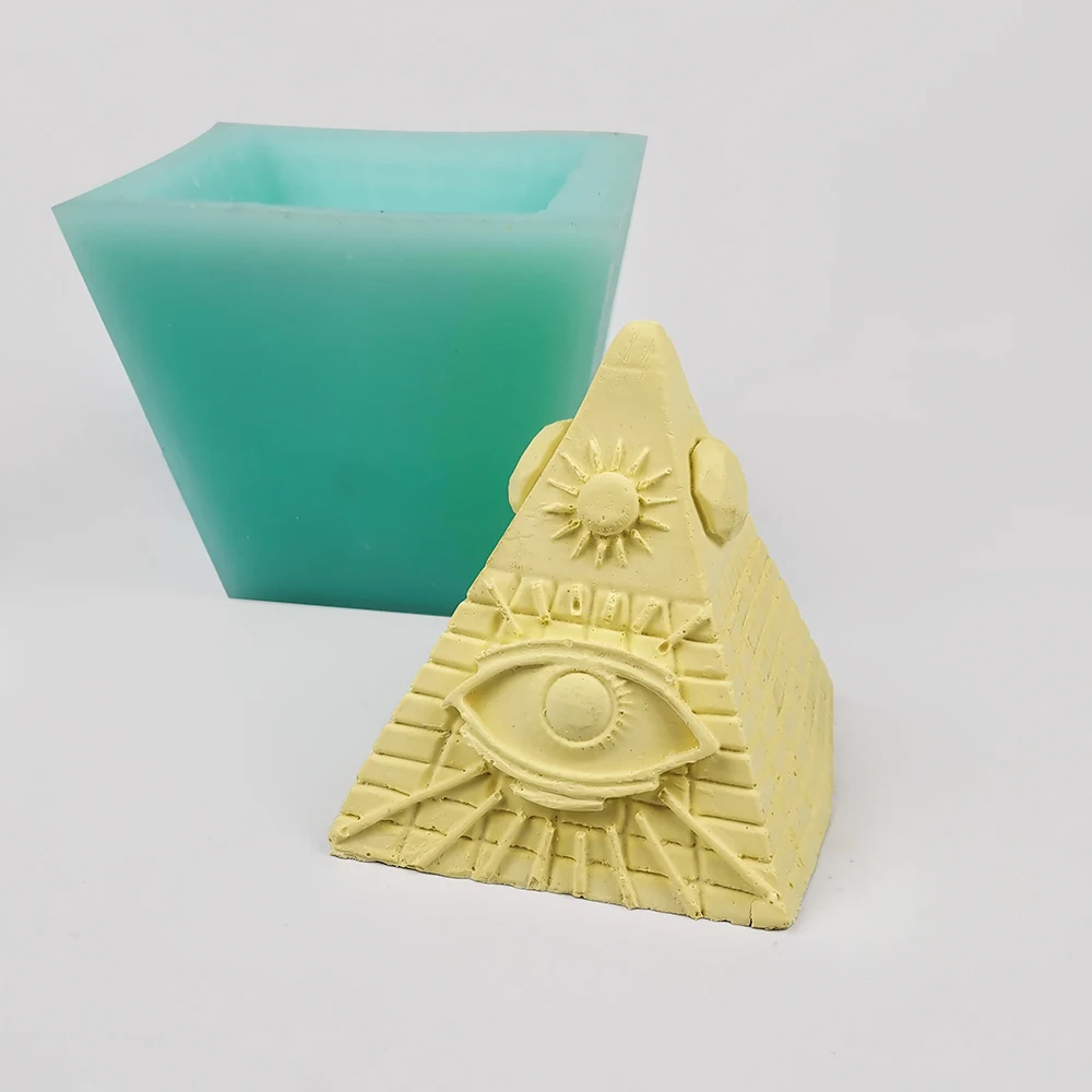 PRZY All-seeing Eye Pyramid Mold Handmade Geometry Candle Silicone Molds Soap Decoration Clay Resin Mould