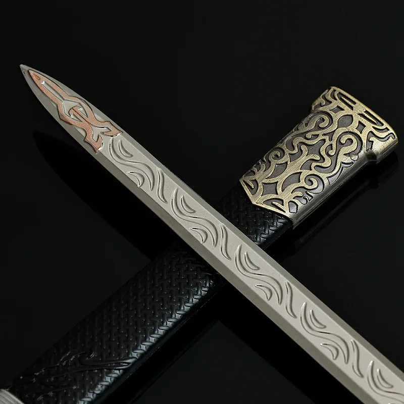 22cm/8.66in Cold Weapon Models Metal Crafts Ornaments Swords with Sheaths Toy Knives Collections Desktop Displays Birthday Gifts