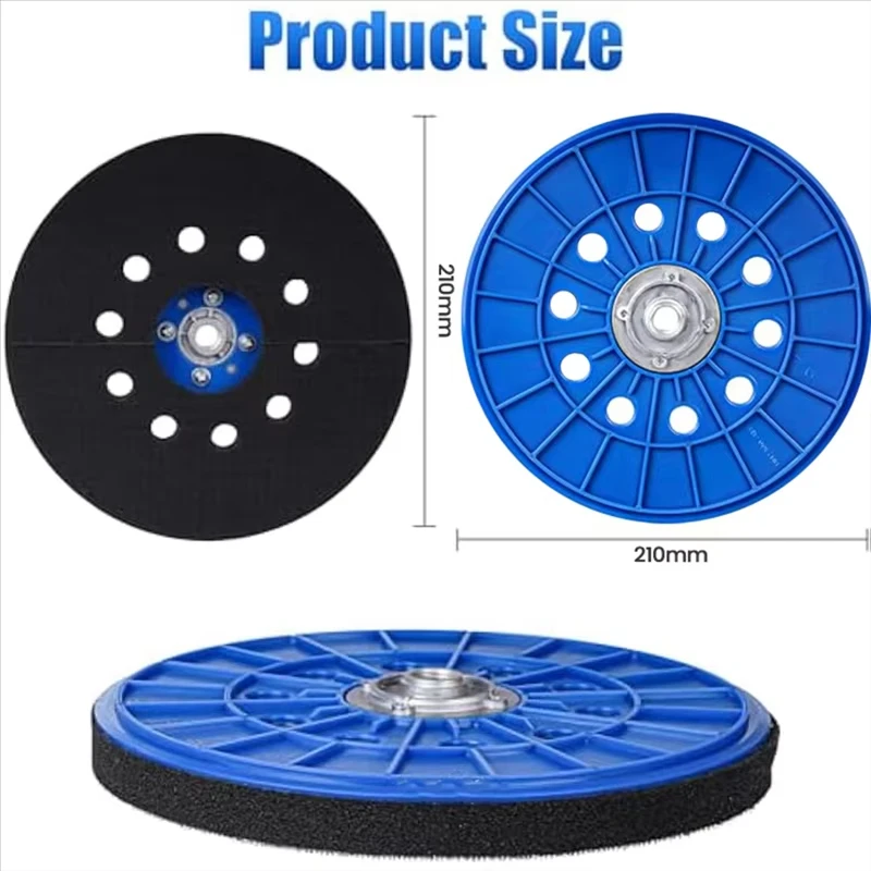 دريوال ساندر هوك وحلقة 10 حفرة 9 بوصة 210 مللي متر لوحة احتياطية مع 14 مللي متر موضوع جدار تلميع دعم لوحة الموضوع الرملي الوسادة