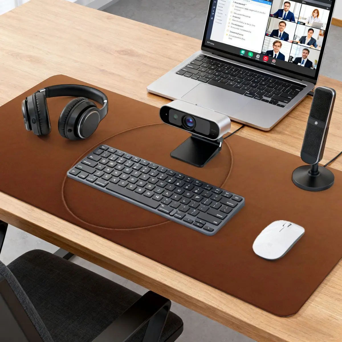 

Brown Mouse Pad with Oval Cutout, 300800mm(11.831.5inch), 2D Print, Anti-Slip