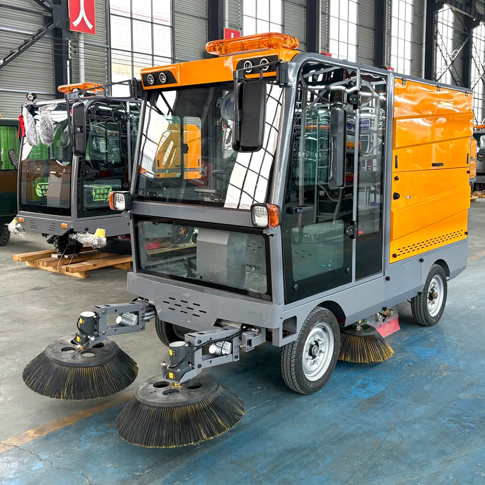 

High Quality Customized Street Industrial Floor Road Sweeper Electric Four-wheel Five-brush Sweeper Hanging Bucket Machine
