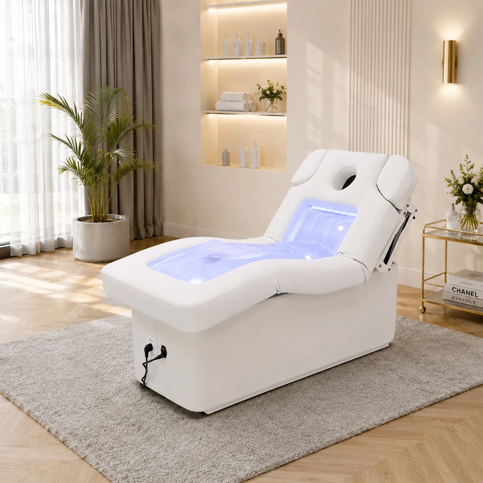 Luxury Heated Water Massage Table Hydrotherapy LED Light Therapy Bed Spa Salon Facial Bed with Face Hole Adjustable Wholesale