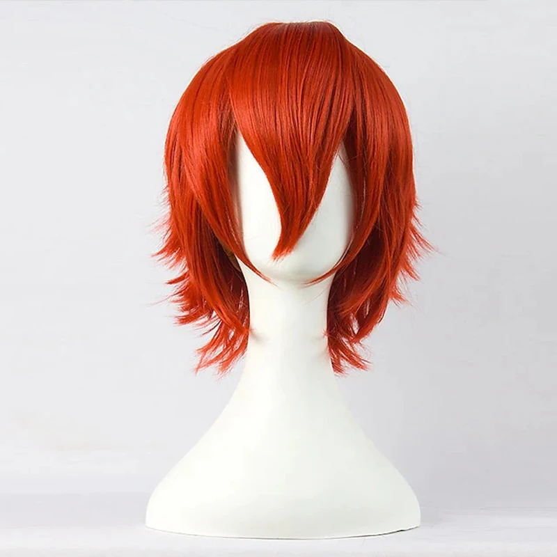 Wholesale Of Anime Cosplay Cross-border Synthetic Wigs Short Hair Black Colored Upturned Women's Full Head Set 80258