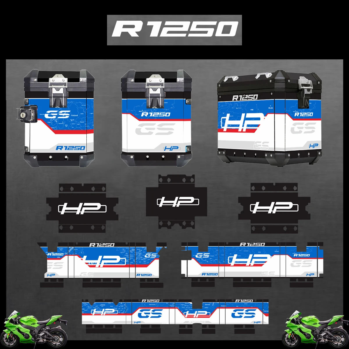 Panniers 40 GS For BMW R1250GS R1250 GS ADV Triple Black Adventure 2019-2023 2022 2021 2020 Motorcycle Aluminum Box Sticker Case