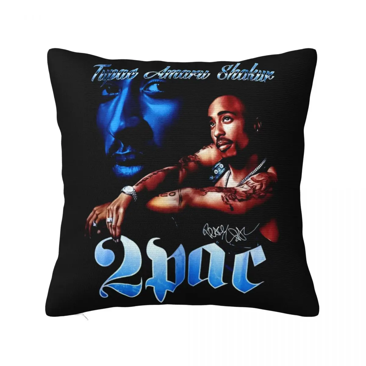 Vintage 90S 2Pac Tupac Shakur Long Beach Navy Unisex T- 23 L819 Graphic Letter Selling Fresh Design Pillow Case