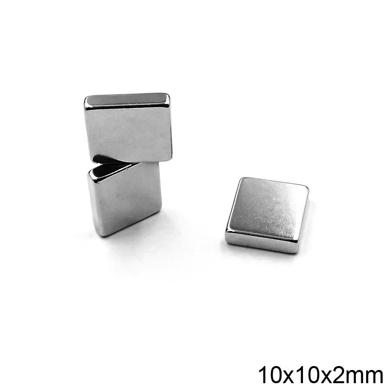 20/50/100/200pcs F 10x10x2 mm N35 Strong Square NdFeB Rare Earth Magnet 10*10*2 mm Neodymium Magnets 10mm x 10mm x 2mm