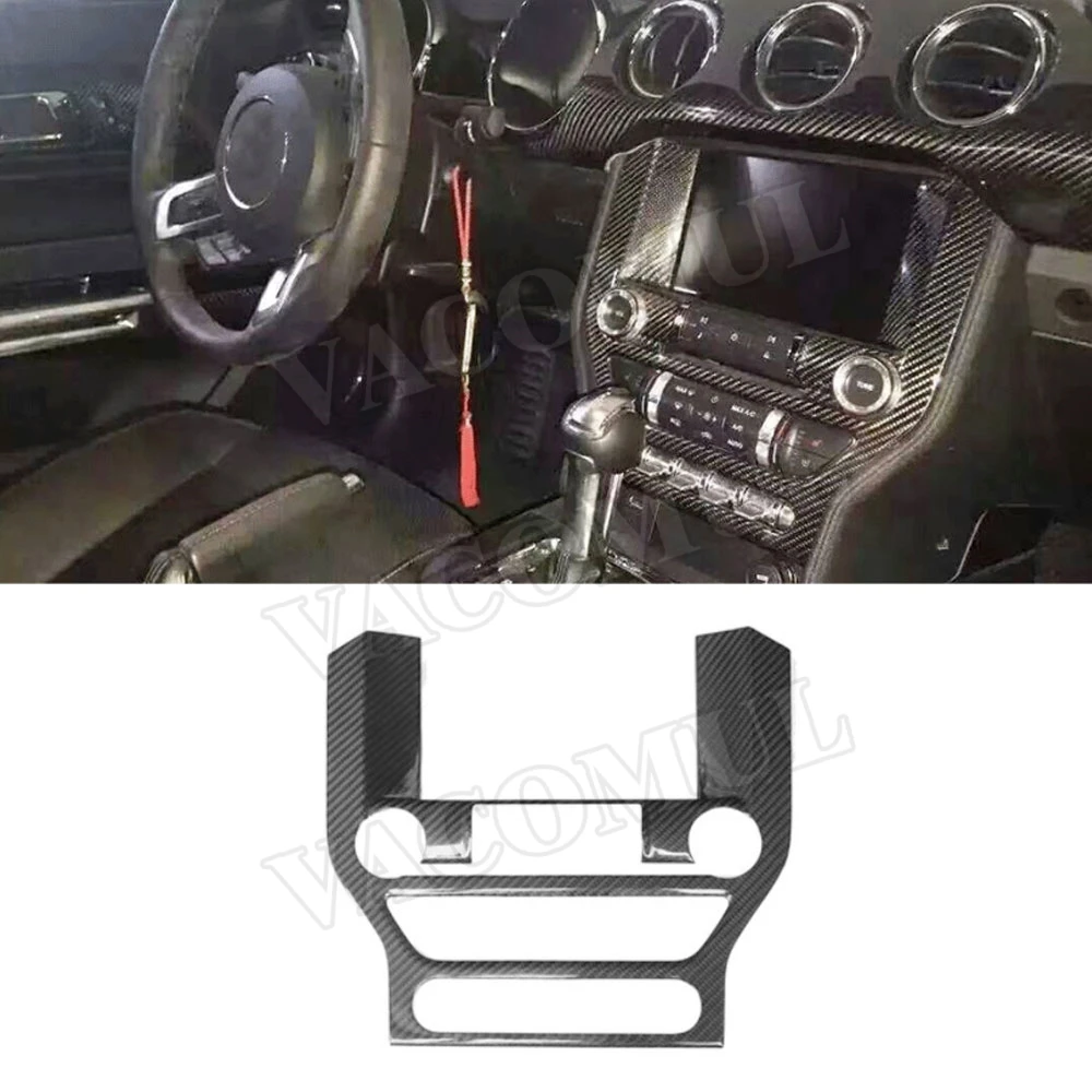 

Carbon Fiber Interior Trims Dashboard Meter Bar Cover Mouldings For Ford Mustang 2015 2016 2017 Car Styling