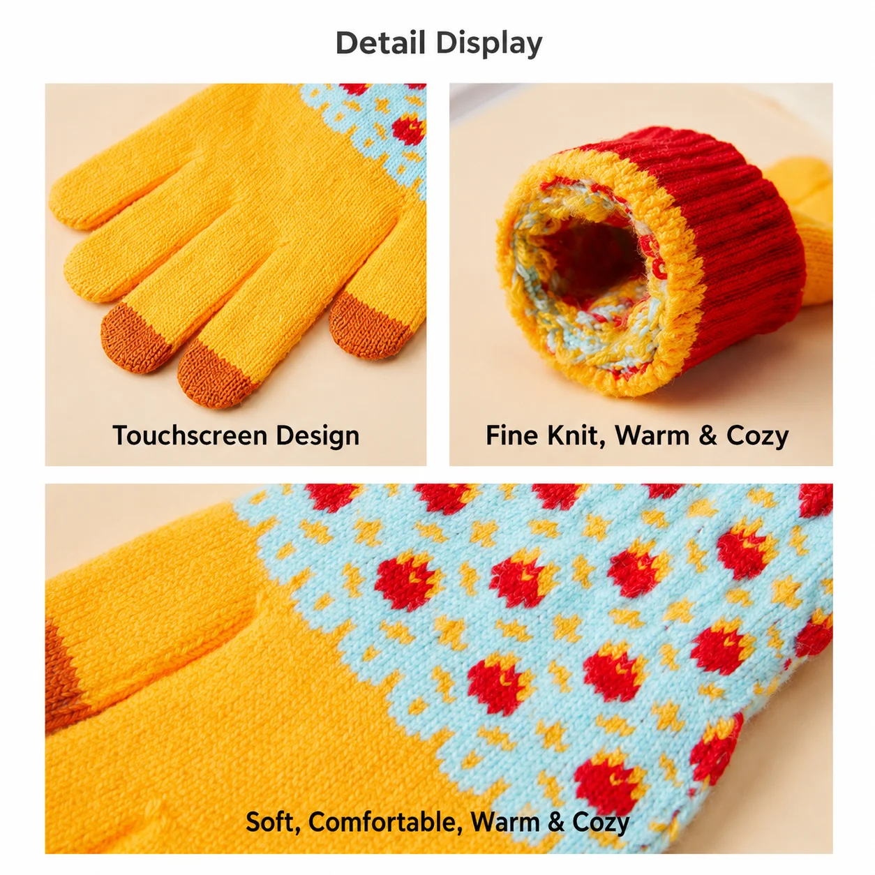 Five Finger Gloves Soft Cold Weather Gloves Women Winter Gloves Winter For Outdoor Activities Students Winter Commuting