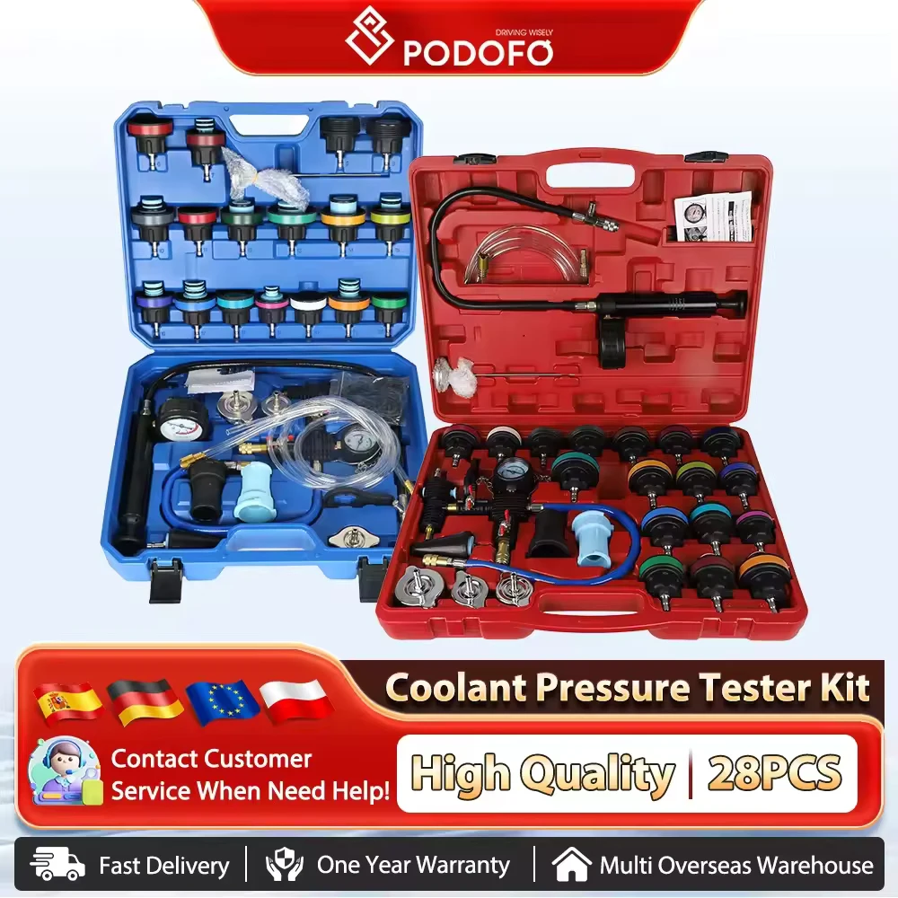 Podofo outil de détection de fuite de réservoir d'eau testeur de pression de radiateur Type de vide système de refroidissement Test jauge de pression de réservoir d'eau
