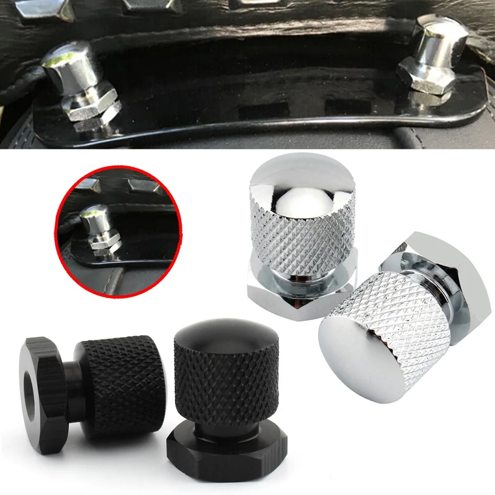 

2Pcs Motorcycle Rear Seat Screw Trim Cover Solo Mounting Nuts Bolts For Harley Davidson Road King Fat Boy Electra Glide Softail