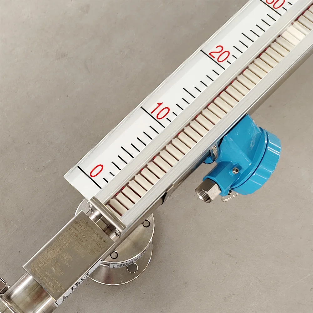 PP Magnetic Flap Level Gauge With Flange Connection For Corrosive Liquids