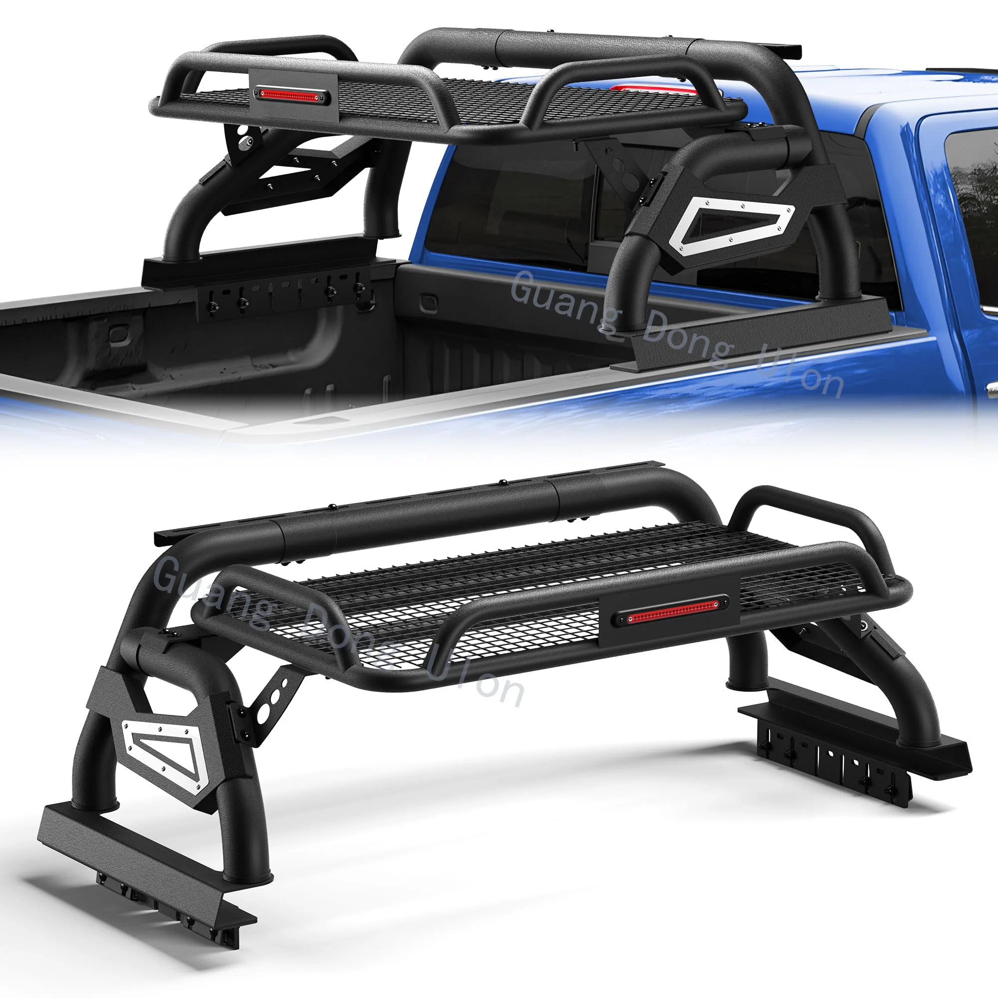 Factory Price Universal Roll Bar with Cargo Carrier Basket for Trucks Adjustable Chase Rack Sport Bar for Truck