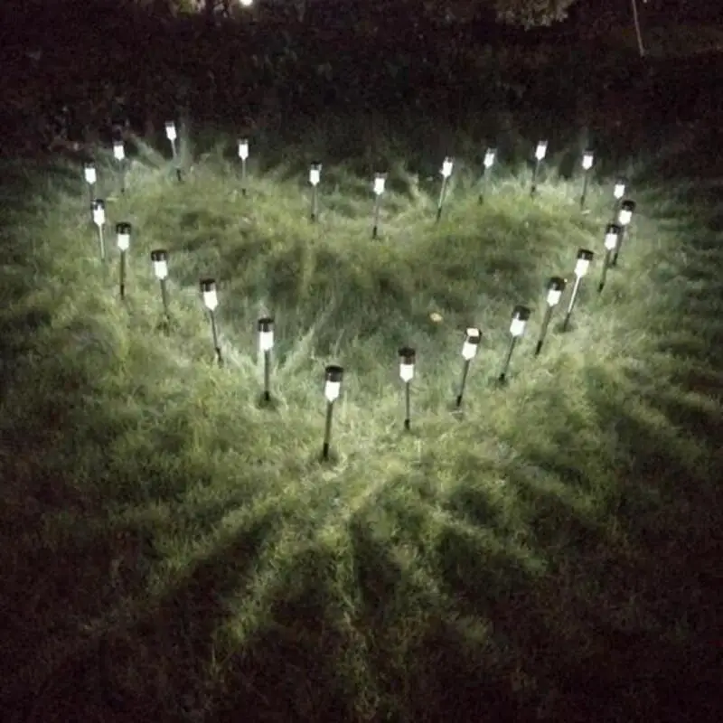 

24 p cs 5 W High Brightness Solar Power LED Lawn Lamps with Lampshades White & Silver Low power consumption and energy-saving