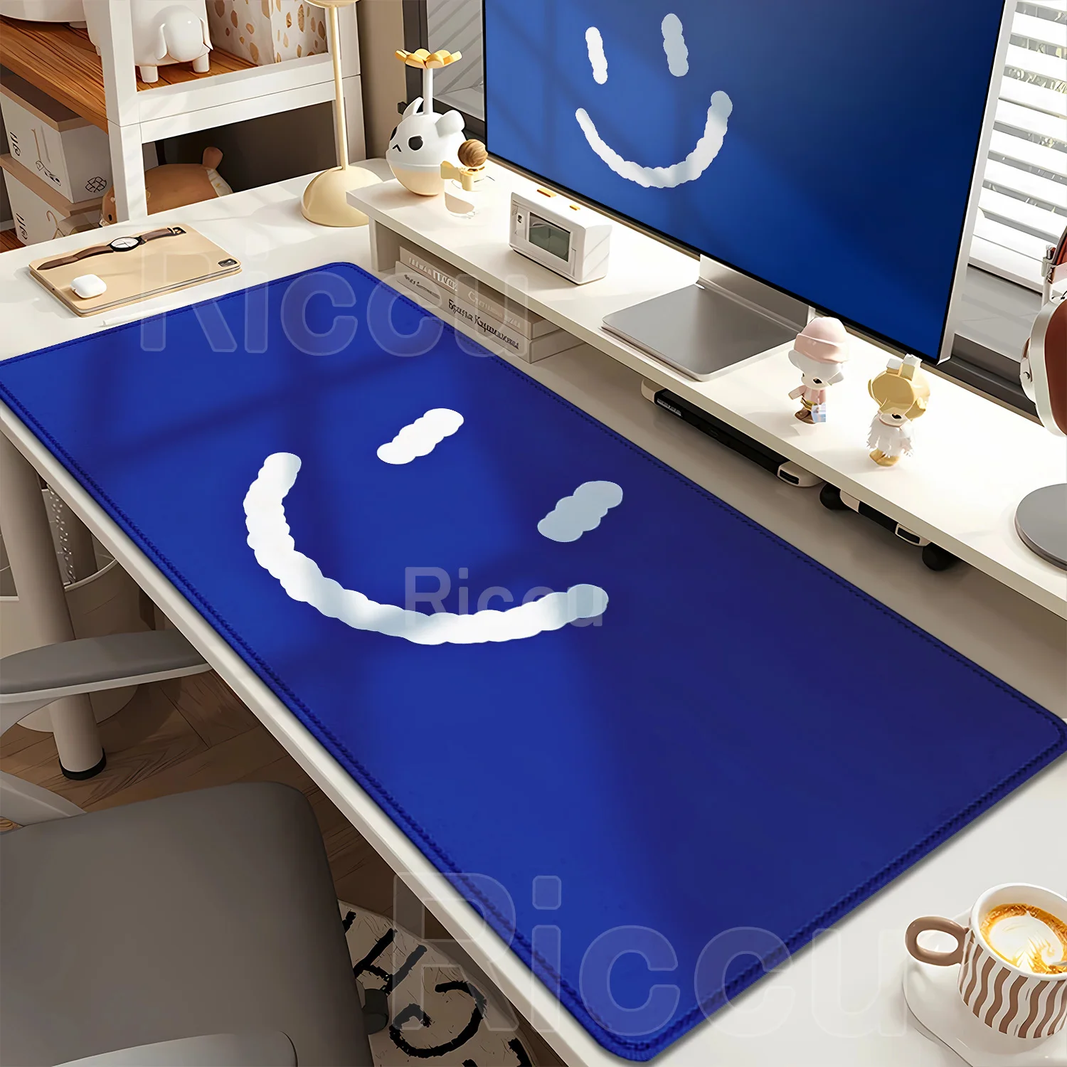 Anti-slip Smile XXL Mouse Pad Large Size Rubber Base PC Desk Accessories Mousepad for Office and Gamer Keyboard Long Table Mat