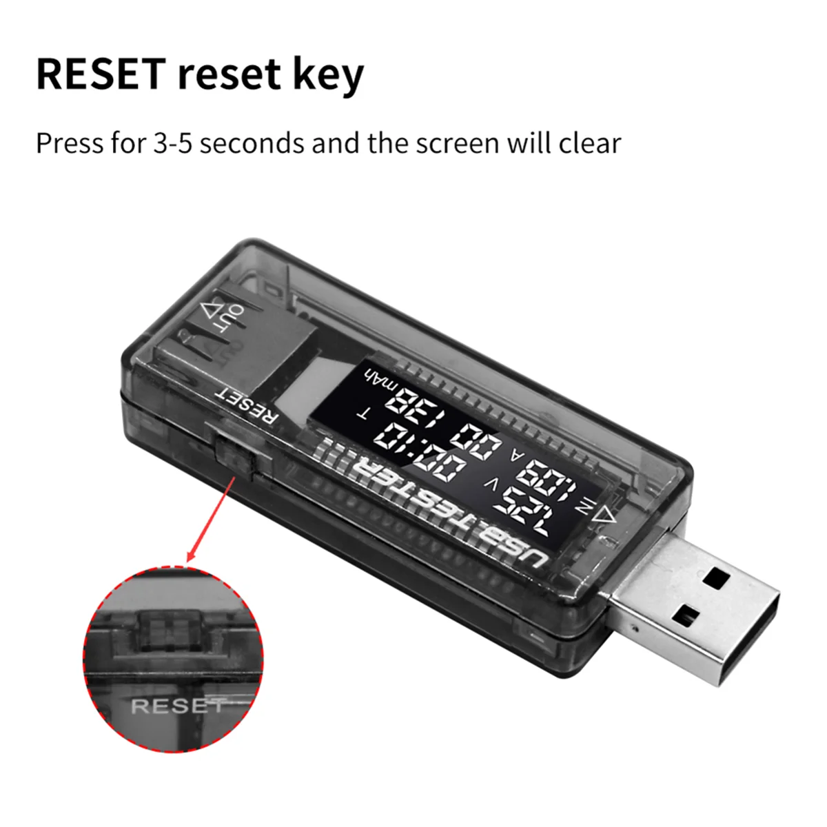 ABIY USB Tester Current Voltage Charger Capacity Tester Volt Meter Display USB Current Voltage Test Card Adapter