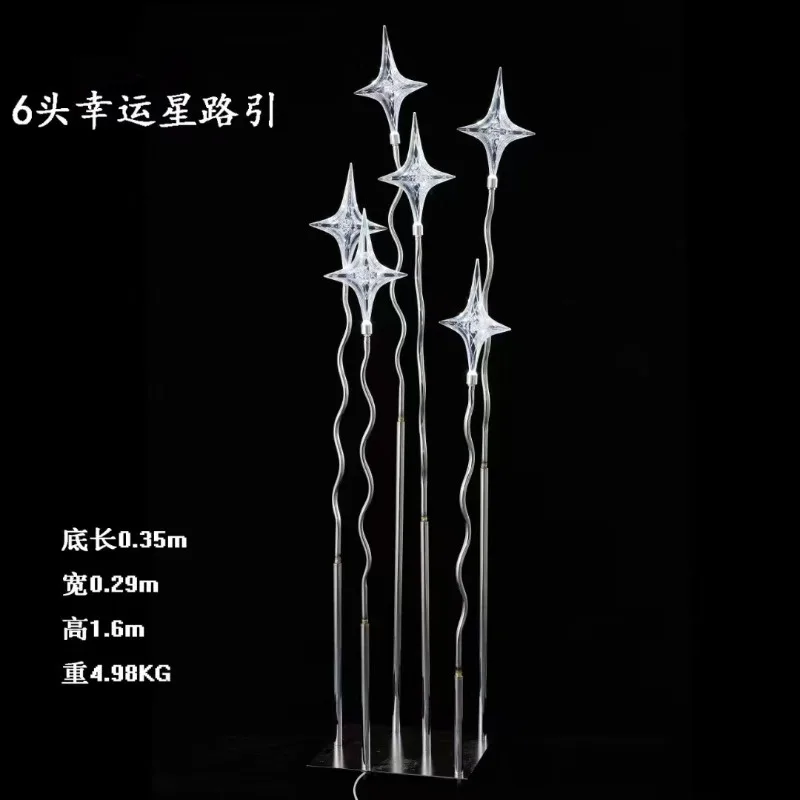 Creative wedding props electroplated gold and silver luminous 6 lucky star road guide Korean five-pointed star chandelier weddin