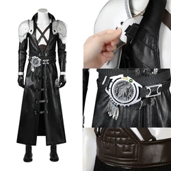 Sephiroth Cosplay FF7 Remake Costume videogioco costumi per adulti vestito nero Custom Made Deluxe Edition abbigliamento per feste di Halloween