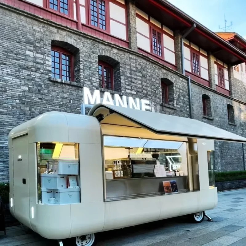 Premium Coffee Workstation with Built-in Grinder and Milk Frother for Ice Cream Food Trailer