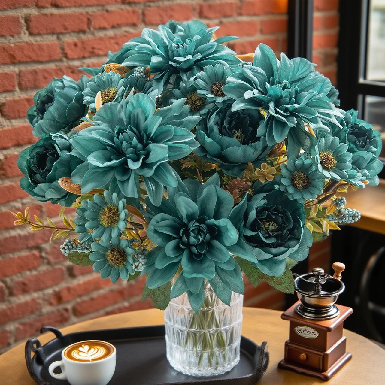Künstliche Blumen Seiden-Dahlie Rose Valentinstag Heim Zimmer Garten Bogen Wand Hochzeit Brautstrauß Party DIY Geschenk Raumdekoration