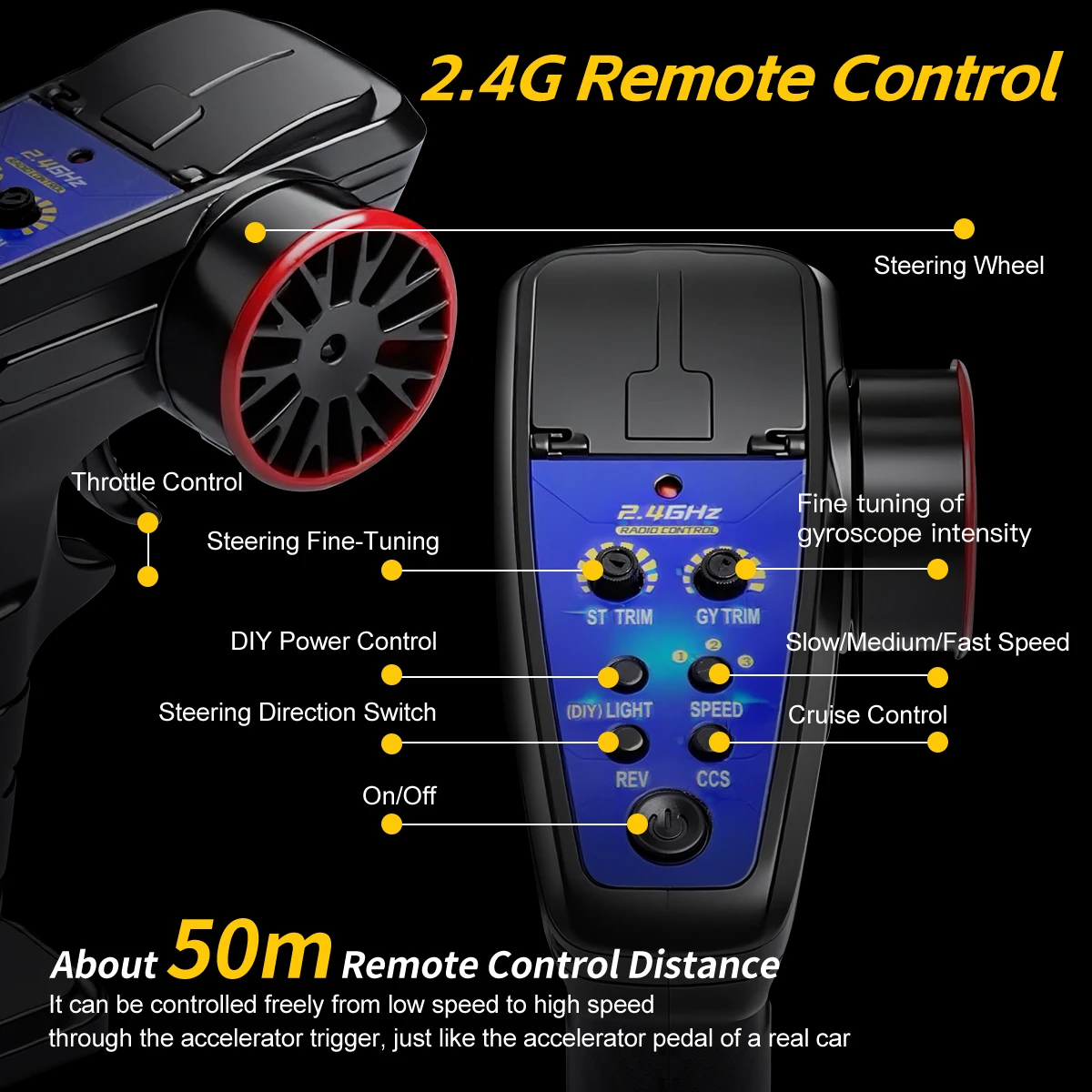 WLRC 244016 2WD High-speed Off-road All-terrain Remote Control Vehicle Racing Finish Paint Front and Rear Independent Suspension