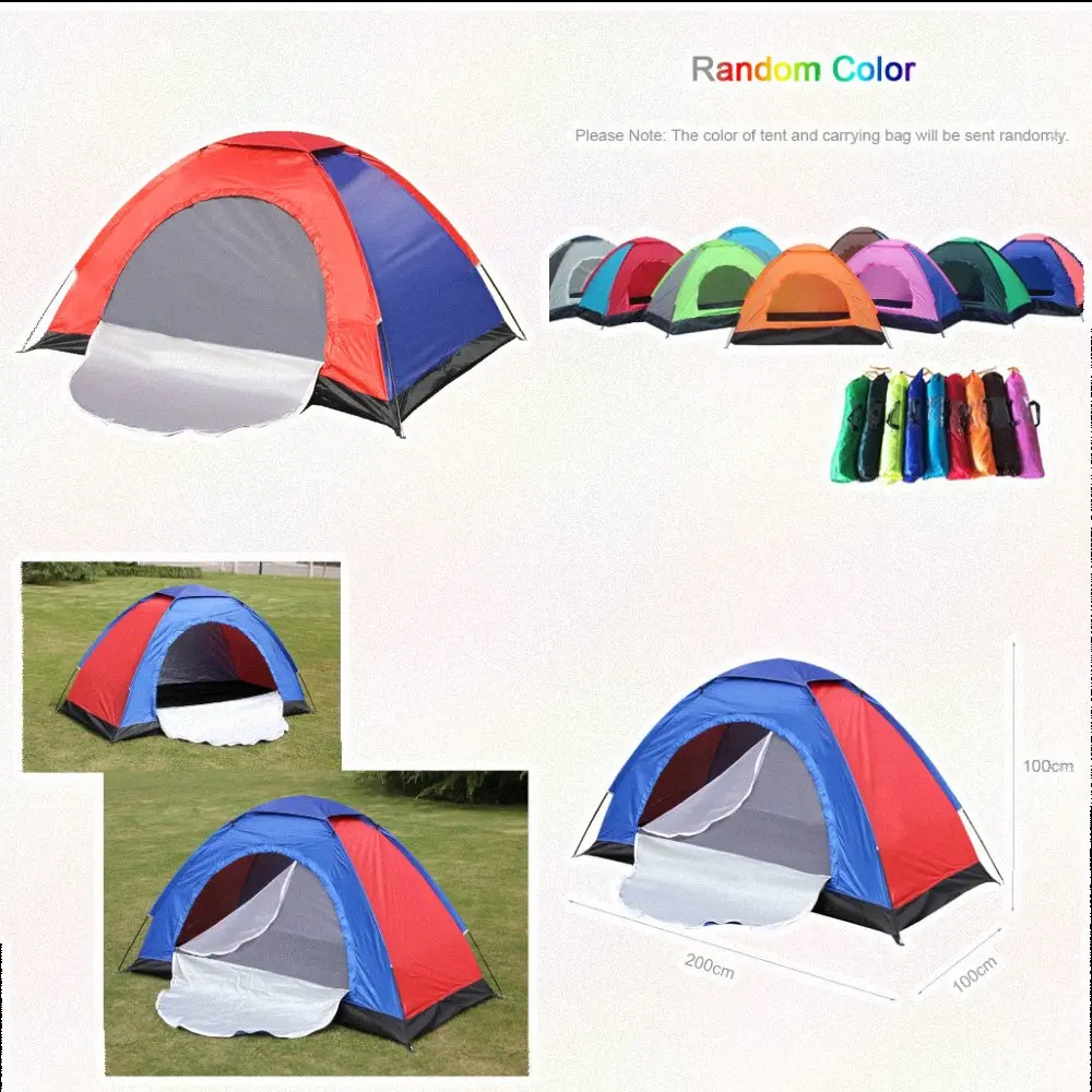 Tent 2 Person Compact Fishing Oxford Cloth 170T PU Polyester Ventilation System With Single Layer Door  Tent 2