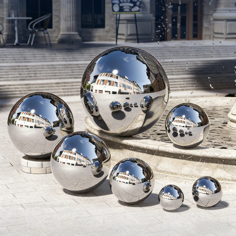 Diameter16-250mm 304 Stainless Steel Decorative Ball Hollow Ball Thickness 1mm Large Round sphere Mirror Finish for Garden Decor