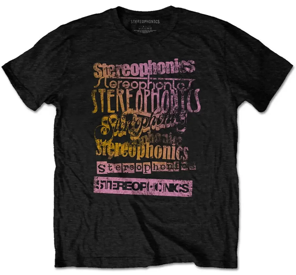 Stereophonics Logos Black T Shirt Official