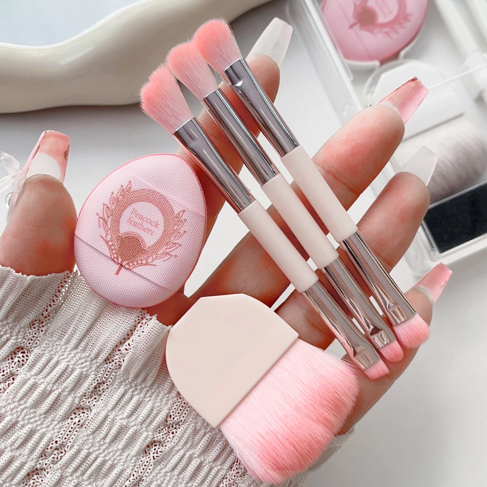 8pcs Portable Makeup Brush Powder Puff Sets Foundation Powder Concealer Eyeshadow Eyebrow Brushes Cosmetic Sponge Tool Wholesale