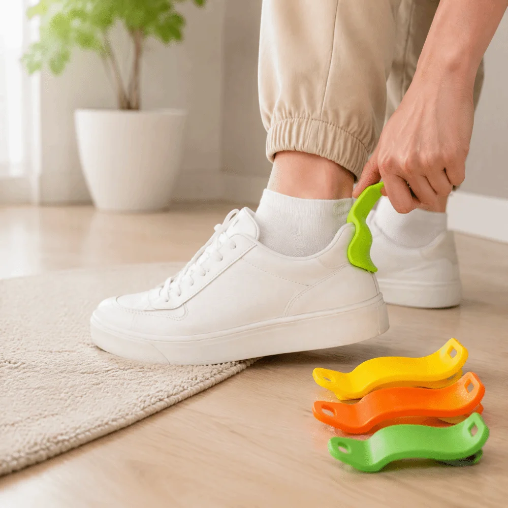 Anti Crush 3D Printed Shoe Helper Plastic Curved Shape Shoe Tool Hand Grip Heel Protect Shoe Aid for Home Use