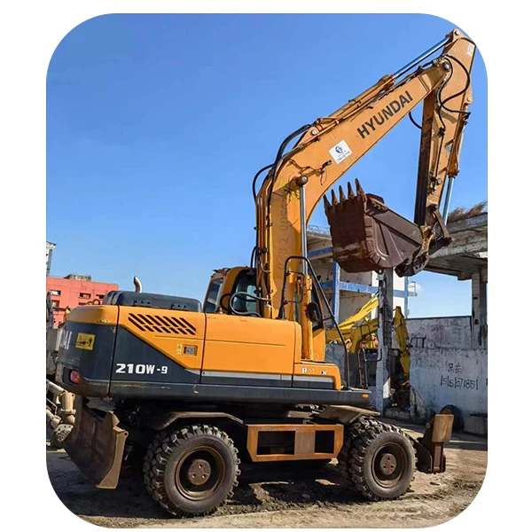 Buy Cheap Used Excavators Original Korea Hyundai 210W Wheel Excavator 21 Ton Robex 210 Excavadora Price R210w-9 210W-7