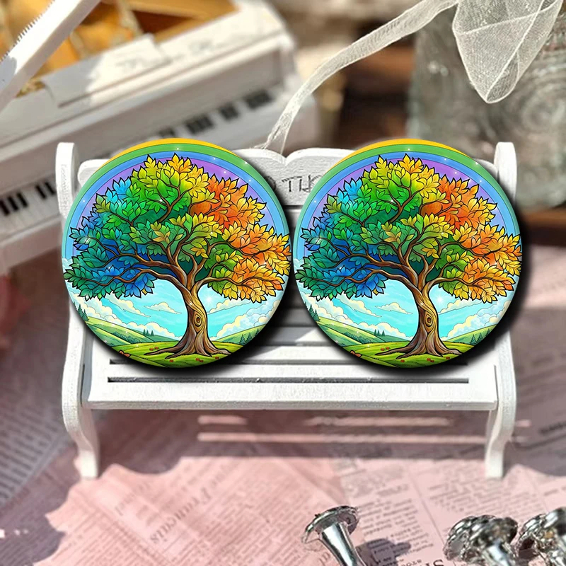 58mm Colored Tree Funny Badges Round Exquisite Badge Brooches Creative Pins For Clothes Hat Backpack Gift Accessories
