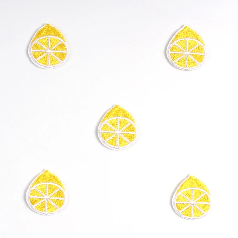 10pcs Cartoon Fruits Patches Cute Mini Lemon Patch DIY Kids Clothing Stickers Embroidery Baby Clothes Appliqued Badge Appliques