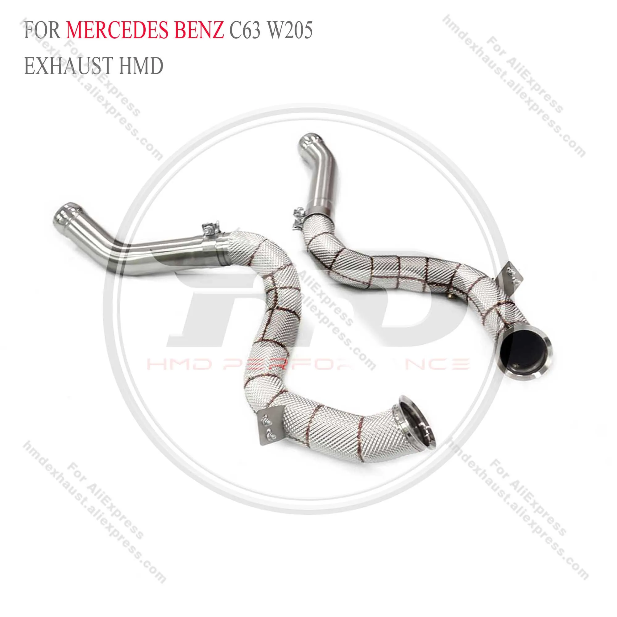 

HMD Exhaust System High Flow Performance Downpipe RHD for Mercedes Benz C63 W205 With heat shield