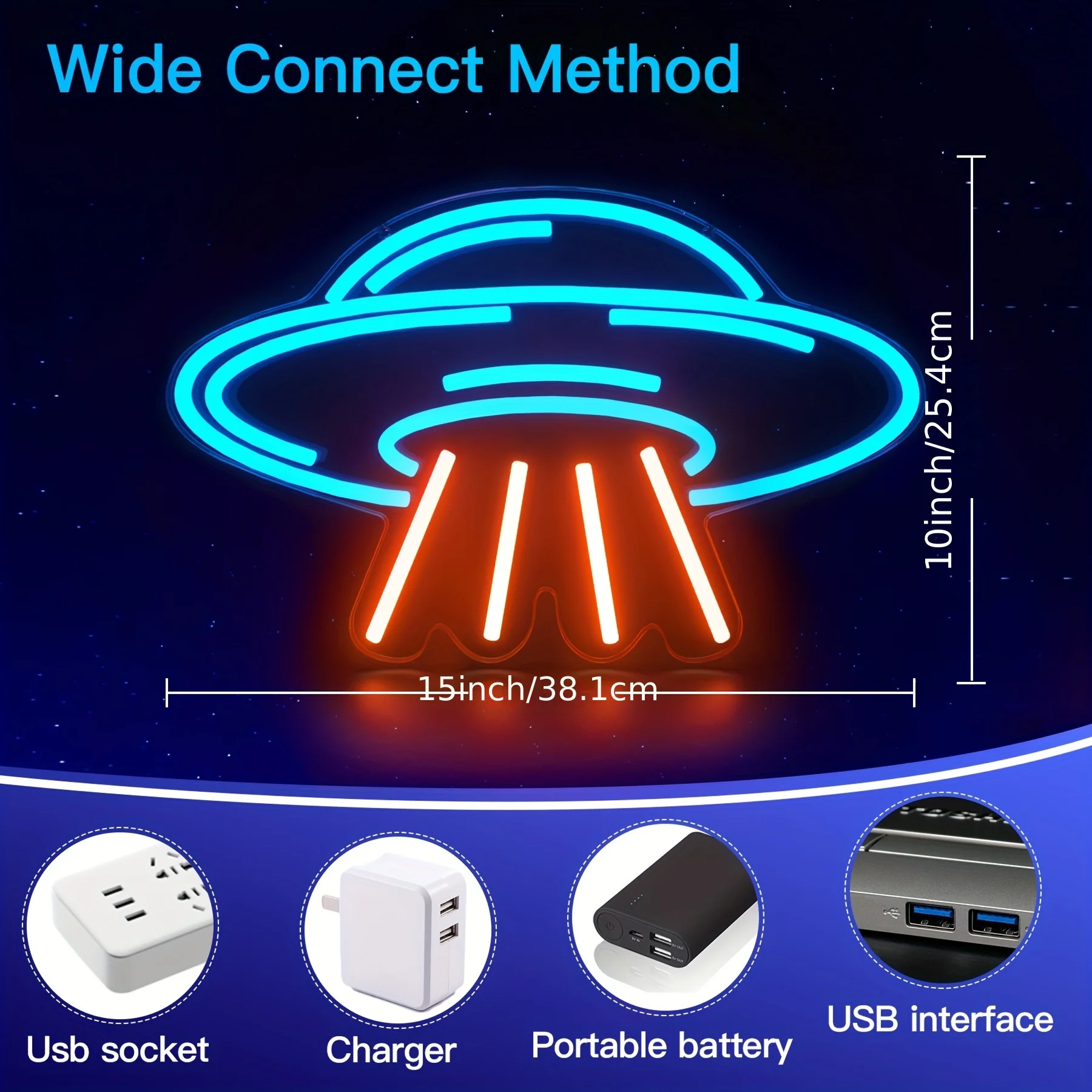 Imagem -06 - Usb Plug Led Neon Sign Light Aeronave Astronauta Foguete Carro Alien Ufo Modelo Nightlight Decoração Jogo Kid Room Parede Loja Festa