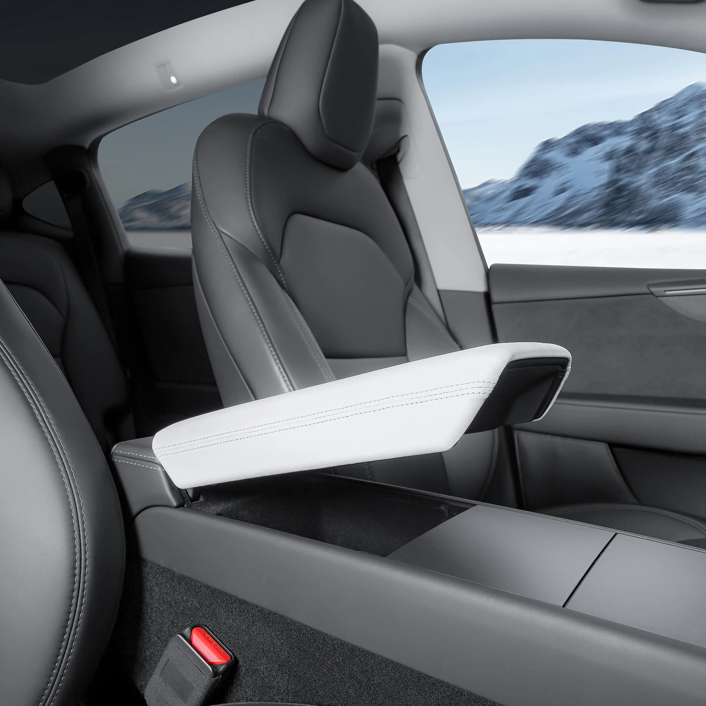 For Tesla Model Y Juniper Armrest Box Cover Protective Cover, 6-Seat Model YL/Model 3 Highland Center Console Armrest Box Cover - view 2