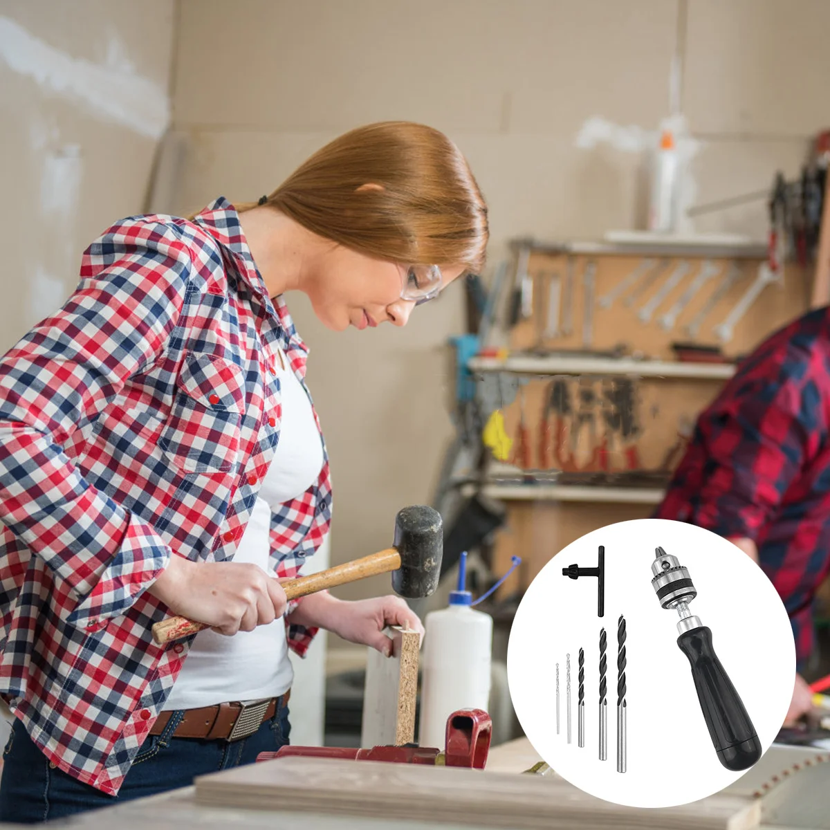 

Набор ручных сверл из 7 предметов с полой ручкой для хранения, высокая твердость, углеродистая сталь для пластиковых бусин, ПВХ