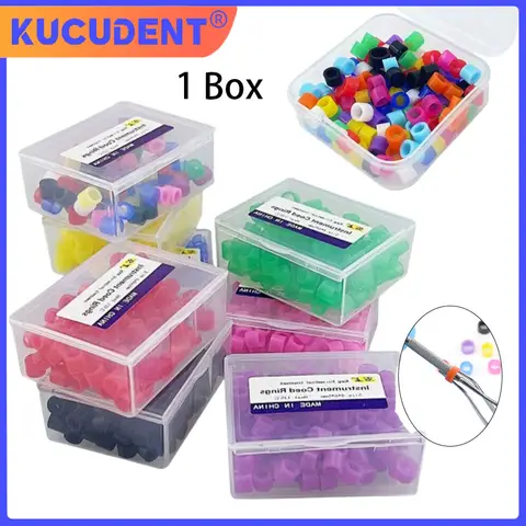 100Pcs/Box Dental Professional Universal Silicone Instrument Color Code Rings for Dentistry Oral Tracking for Dentist Tool