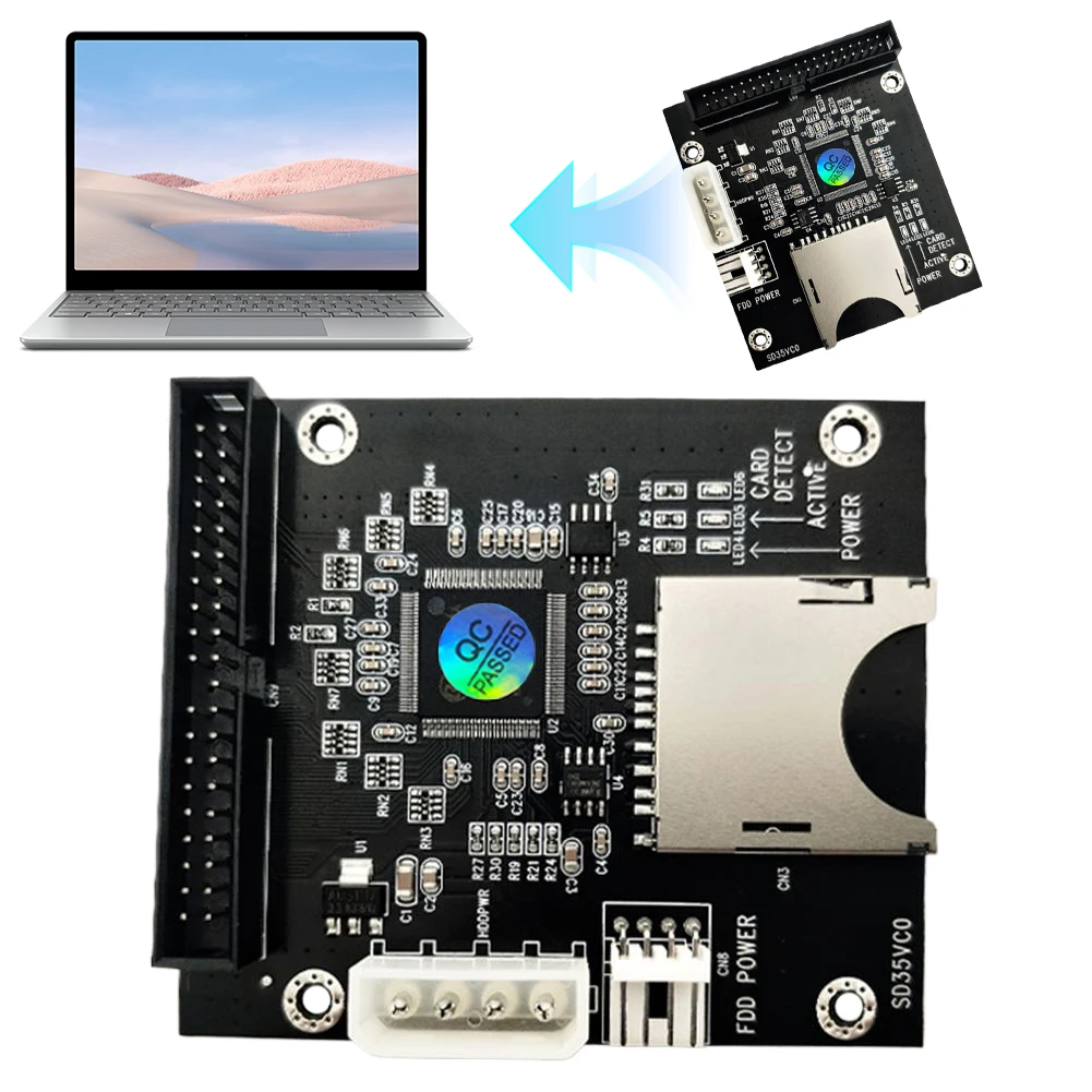SD To IDE 3.5 Inch 40Pin IDE Hard Disk Drive Adapter 40Pin IDE Hard Drive Adapter Converter Support 128GB for Dos Linux Windows