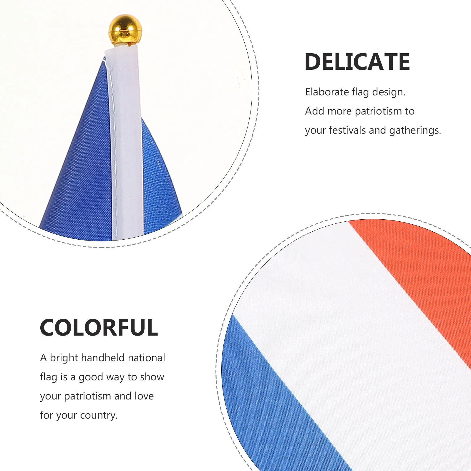 

50 Pcs Hand Waving Flag Football Flags Held on Sticks Banner Mini Small Country Polyester