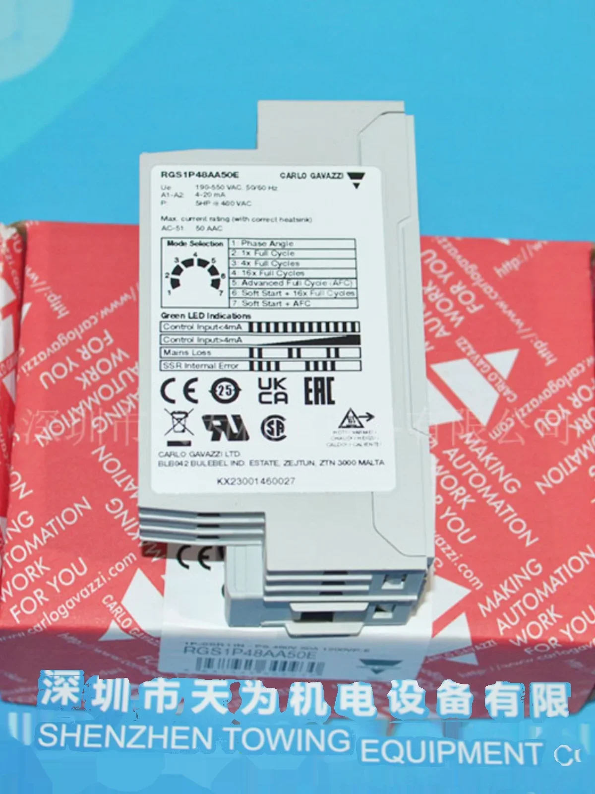 

2025.4 [Original/one-year Warranty] CARLO GAVAZZI Swiss GAVAZZI RGS1P48AA50E Solid-state Relay