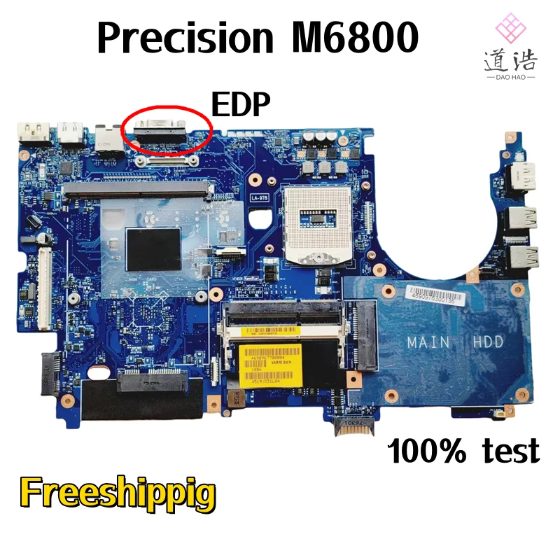 

VAR10 LA-9782P For Dell Precision M6800 Laptop Motherboard CN-098VVR 098VVR 98VVR DDR3L Mainboard 100% Fully Work