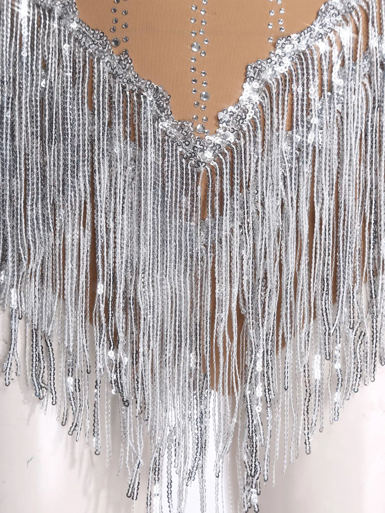 بدلة رقص لاتينية للسيدات لامعة مرصعة بأحجار الراين وشرابات ترتر للتزلج على الجليد يوتار تشا تشا تانجو سامبا رومبا زي قاعة الرقص