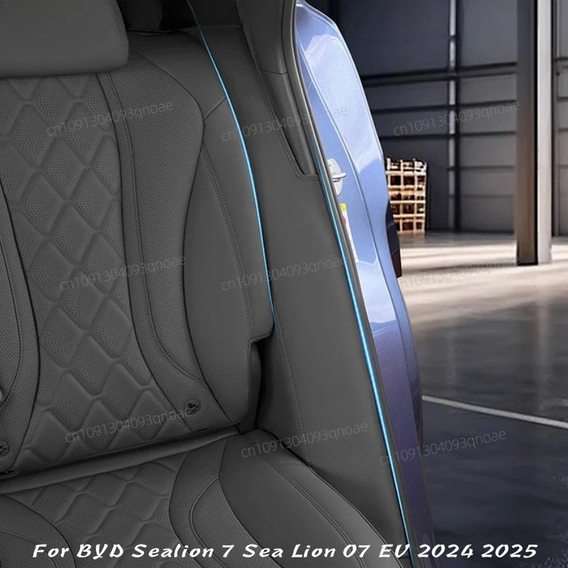 

For BYD Sealion 7 Sea Lion 07 EV 2024 2025 C-Pillar Leather Kick Protection Sticker Interior Accessories
