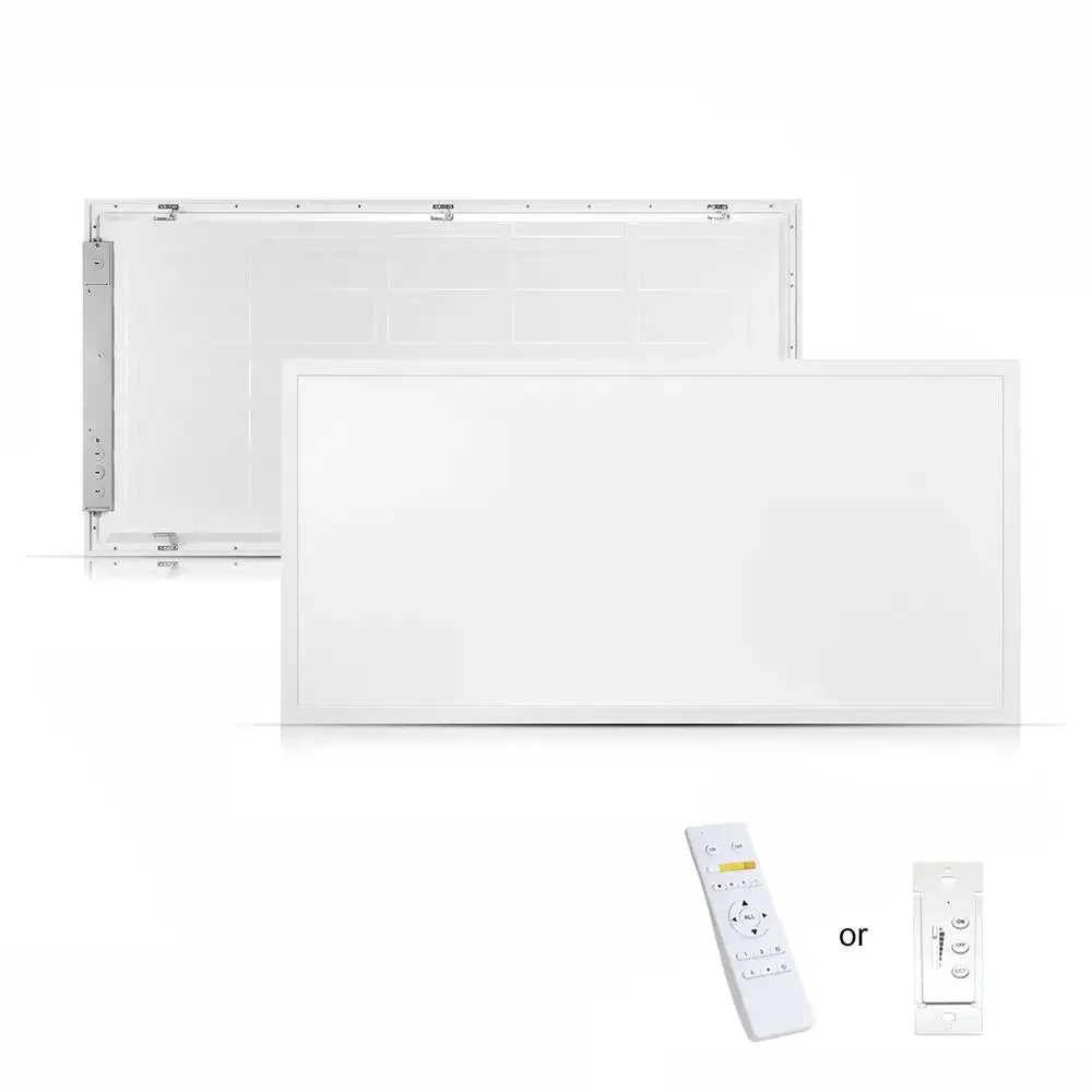 Dimmable 2x4 LED Flat Panel Light 50W 6500LM 3000K-5000K Color Selectable 2.4G Wireless Control T-Bar Ceiling Mount