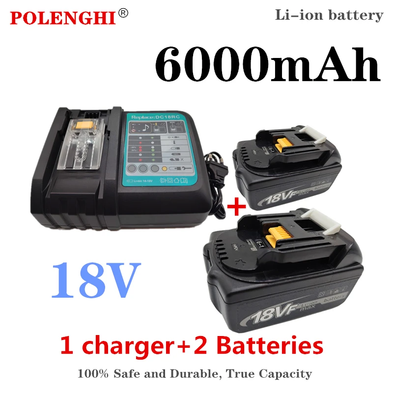 

18V 6000mAh replaces MAKITA to replace battery LXT BL1860B BL1860 BL1850 electric tool rechargeable lithium-ion battery3Acharger