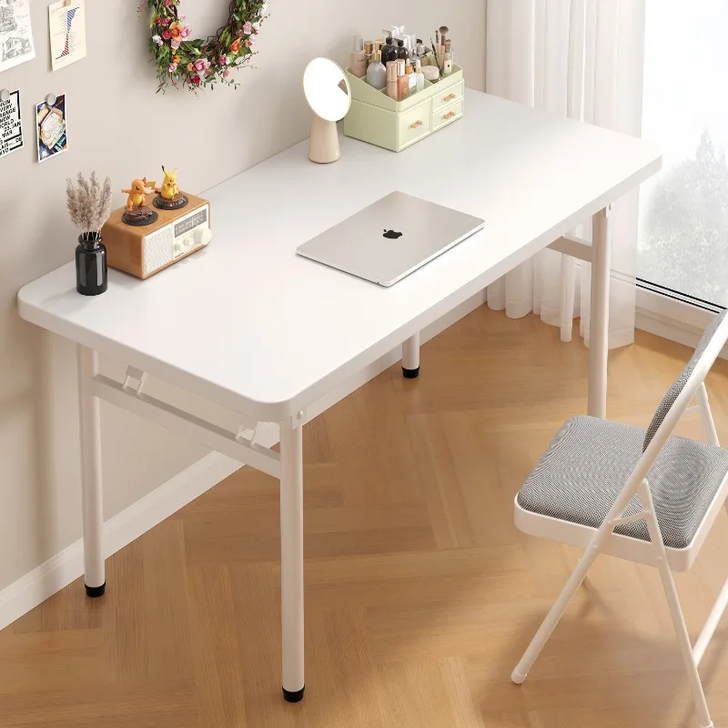 

Bedroom Portable Office Desks Folding Study Minimalist Girl Computer Desks White Small 47 Inches Escritorio Oficina Furniture