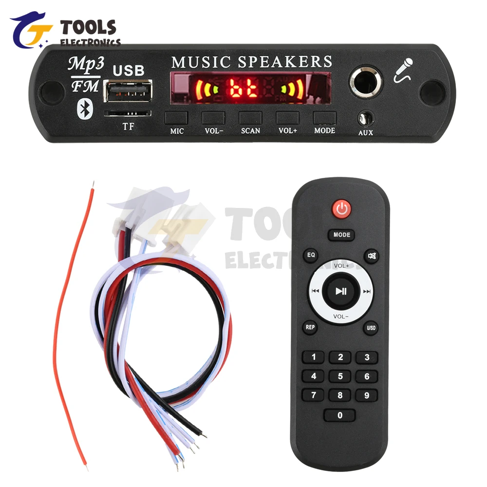 

MP3 Player Decoder Board DC 6-24V BT Audio Decoding Module Power 2 * 80W With Amplifier Car Audio USB TF FM Radio Recording Call